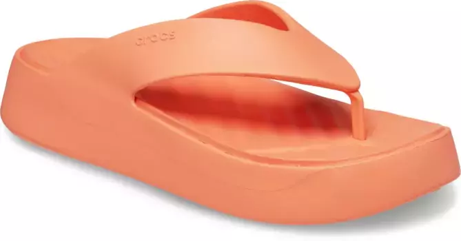 Шлепанцы Crocs "Getaway Platform Flip", платформа, летняя обувь, тапочки на модной платформе, цвет Orange