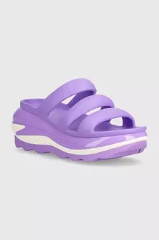 Шлепанцы Crocs Mega Crush с тройным ремешком, фиолетовый