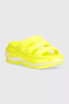 Шлепанцы Crocs Mega Crush с тройным ремешком, зеленый