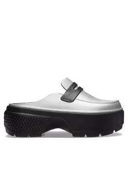 Шлепанцы Crocs, серебряный