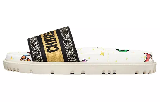 Шлепанцы Dior Dway Pixel Zodiac женские, белый / черный