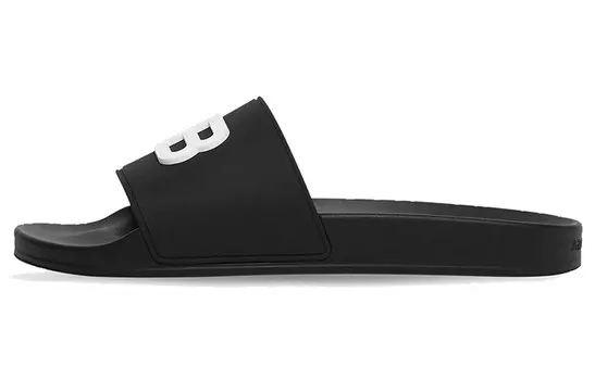 Шлепанцы для бассейна Balenciaga с логотипом 3D BB Белый Черный
