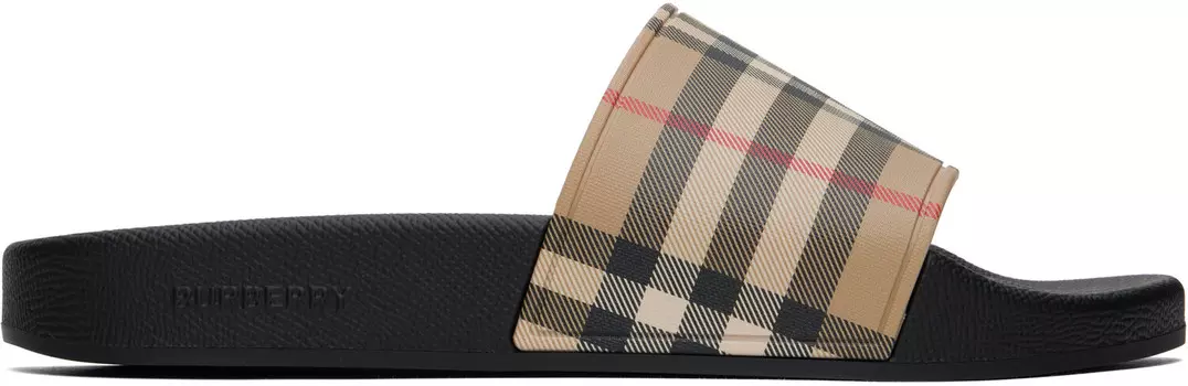 Шлепанцы для бассейна бежевого цвета Burberry, Archive beige