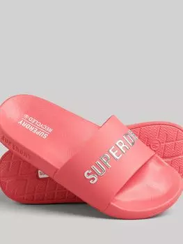 Шлепанцы для бассейна с логотипом CODE Superdry, активный розовый