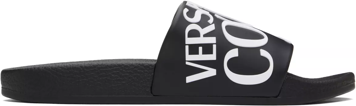 Шлепанцы для бассейна с логотипом Versace Jeans Couture, черный