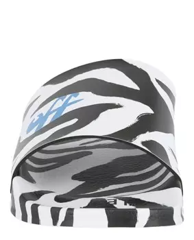 Шлепанцы для бассейна с зебровым принтом Off-White, цвет Black White