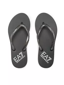Шлепанцы EA7 Emporio Armani XFQ012 XK322 S466 Schwarz, черный/серебристый