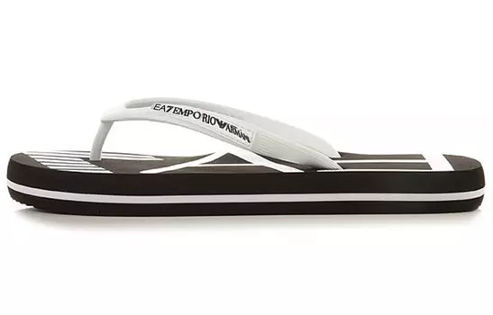 Шлепанцы Ea7 с логотипом на плоской подошве Emporio Armani