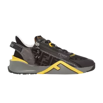 Шлепанцы Fendi Flow Slip-On Black Grey Yellow, черный