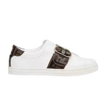 Шлепанцы Fendi Wmns Slip-On Leather FF All Over Buckle, белый