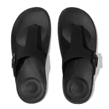 Шлепанцы Fitflop "IQUSHION ADJUSTABLE BUCKLE FLIP-FLOPS", летняя обувь, тапочки, купальная обувь с регулируемой пряжкой, черный