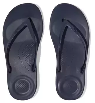 Шлепанцы Fitflop "IQUSHION ERGONOMIC FLIP-FLOPS", каблук-танкетка, летняя обувь, тапочки с мягким носком, синий