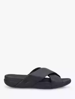 Шлепанцы FitFlop Surfer Leather, черный