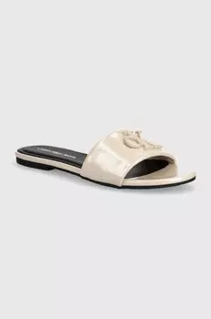 Шлепанцы Flat Sandal Slide Mg Met Calvin Klein Jeans, бежевый