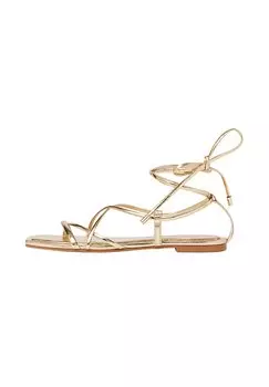 Шлепанцы Flat Stradivarius, золото
