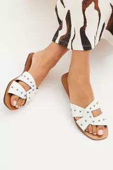 Шлепанцы Forever Comfort с заклепками Next, белый