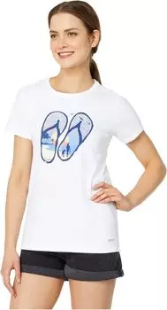 Шлепанцы Футболка Crusher с короткими рукавами Tropical Sunset Life is Good, цвет Cloud White