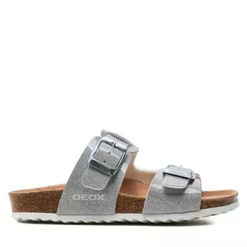 Шлепанцы Geox J Adriel Girl J358ME 000KC C1007 S Silver, серебро