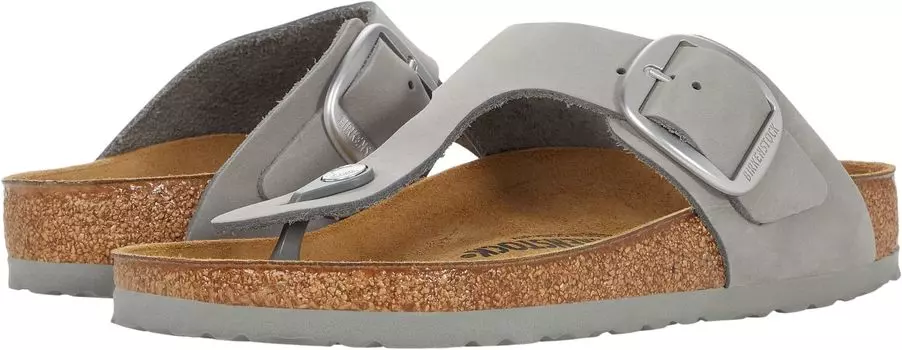 Шлепанцы Gizeh Big Buckle - Nubuck Leather Birkenstock, цвет Dove Gray Nubuck