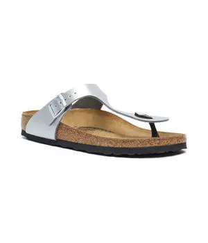 Шлепанцы Gizeh Birkenstock с элементами кожи, серебряный