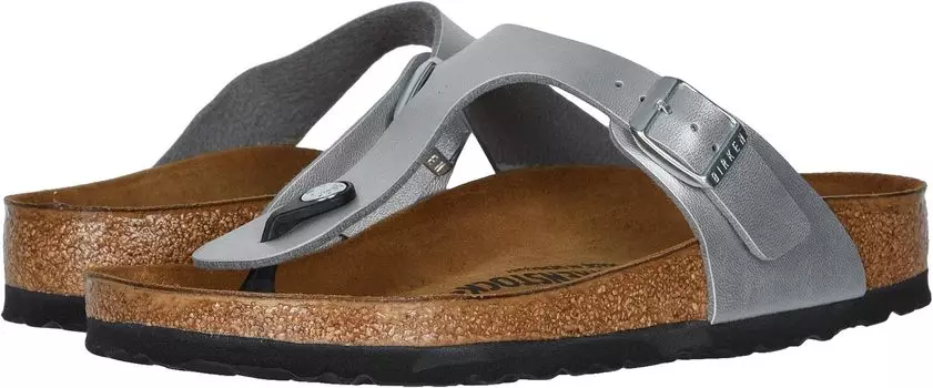 Шлепанцы Gizeh - Birko-Flor & Birkibuc Birkenstock, цвет Metallic Silver Birko Flor
