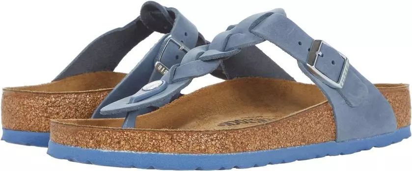 Шлепанцы Gizeh Braided - Oiled Leather Birkenstock, цвет Dusty Blue Oiled Leather