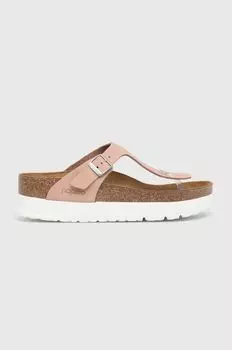 Шлепанцы Gizeh Flex Platform из нубука Birkenstock, розовый