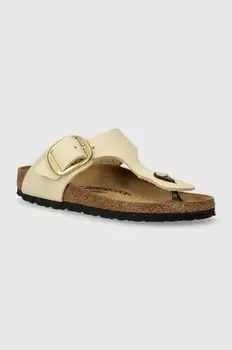 Шлепанцы Gizeh из нубука с большой пряжкой Birkenstock, бежевый