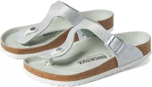 Шлепанцы Gizeh Vegan Birkenstock, цвет Iridescent Matcha Microfiber