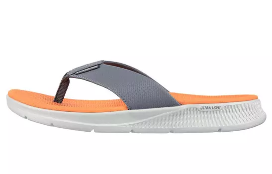 Шлепанцы Go Consistent Sandal мужские серые / оранжевые Skechers