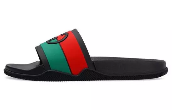 Мужские шлепанцы Gucci Interlocking G, черный