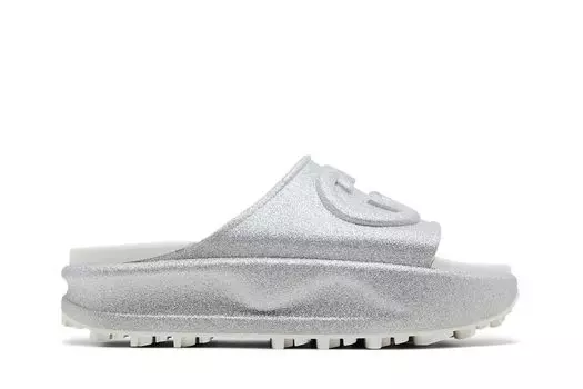 Шлепанцы Gucci Wmns Slide Sandal 'Interlocking G - Silver', серебряный
