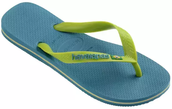 Шлепанцы Havaianas "BRASIL LOGO", летняя обувь, тапочки, туфли для бассейна с надписью-логотипом, зеленый