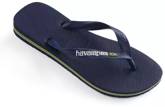 Шлепанцы Havaianas "BRASIL LOGO", летняя обувь, тапочки, туфли для бассейна с надписью-логотипом, цвет морской волны