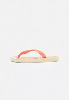 Шлепанцы HAVAIANAS FLIP FLOP KIDS FLORES, цвет beige/neon pink