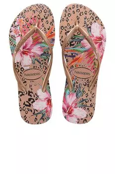 Шлепанцы Havaianas Slim Animal Florals, цвет Crocus Rose
