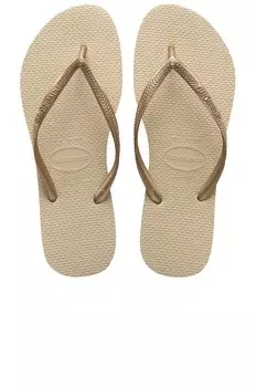 Шлепанцы Havaianas Slim, цвет Sand Grey & Light Golden