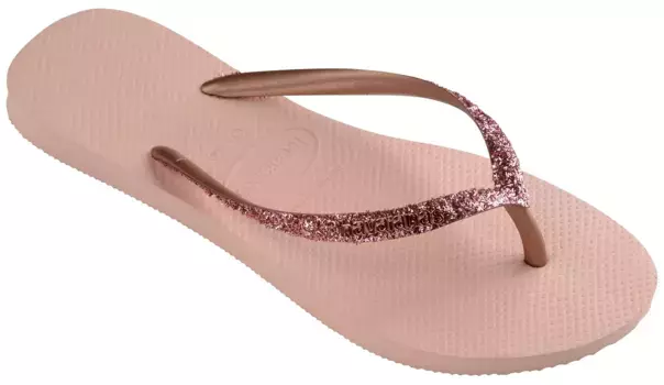 Шлепанцы Havaianas "SLIM GLITTER 2", летняя обувь, тапочки, туфли для бассейна с блестящими деталями, цвет Rose
