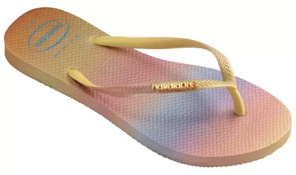 Шлепанцы Havaianas "SLIM GRADIENT SUNSET", летняя обувь, тапочки, туфли для бассейна с летним цветовым градиентом, цвет Gelb Sunset