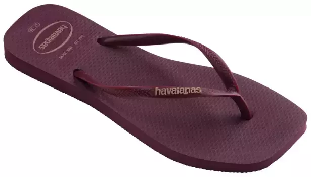 Шлепанцы Havaianas "SQUARE LOGO POP UP", летняя обувь, тапочки, туфли для бассейна с квадратным носком, фиолетовый