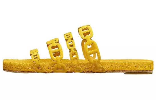 Шлепанцы Herms Ancone женские, ярко-желтый