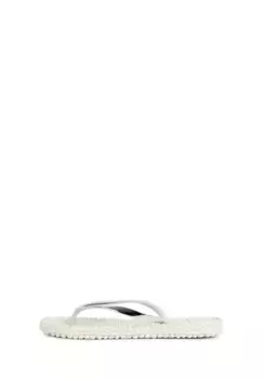 Шлепанцы Ilse Jacobsen "CHEERFUL04M", стелька с рисунком, носок металлического цвета, массажный эффект, кремовый