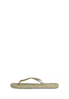 Шлепанцы Ilse Jacobsen "CHEERFUL04M", стелька с рисунком, носок металлического цвета, массажный эффект, цвет Platin