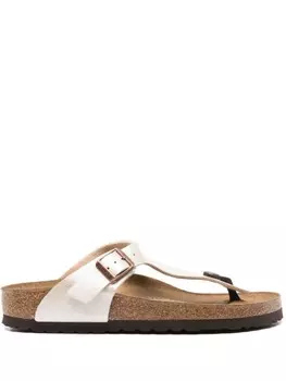 Шлепанцы из кожи Birkenstock Gizeh, серый