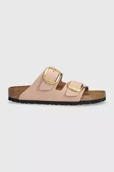 Шлепанцы из нубука Arizona Big Buckle Birkenstock, розовый