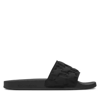 Шлепанцы KARL LAGERFELD KL70014 Black Satin Text Mono S0X, черный