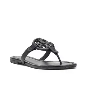 Шлепанцы кожаные Tory Burch Miller Pave, черный