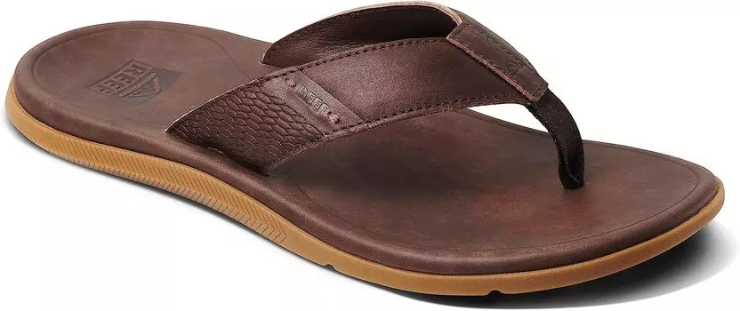 Шлепанцы Leather Santa Ana Reef, цвет Dark Brown