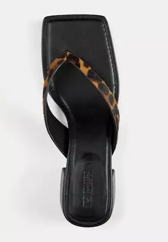 Шлепанцы LEOPARD PULL&BEAR, темно-коричнево-пестрый