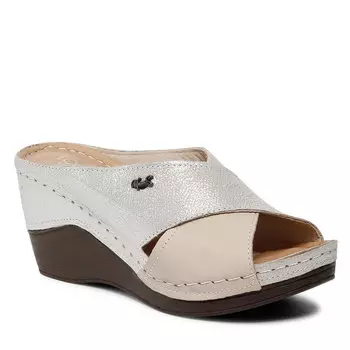 Шлепанцы Loretta Vitale, бежевый/серебристый